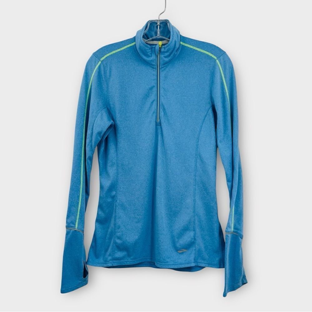 Brooks 1/4 Zip Therma-Tec Long-Sleeve Activewear Running Top in Blue Women’s M